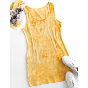 Zaful Yellow tie-dye Dress